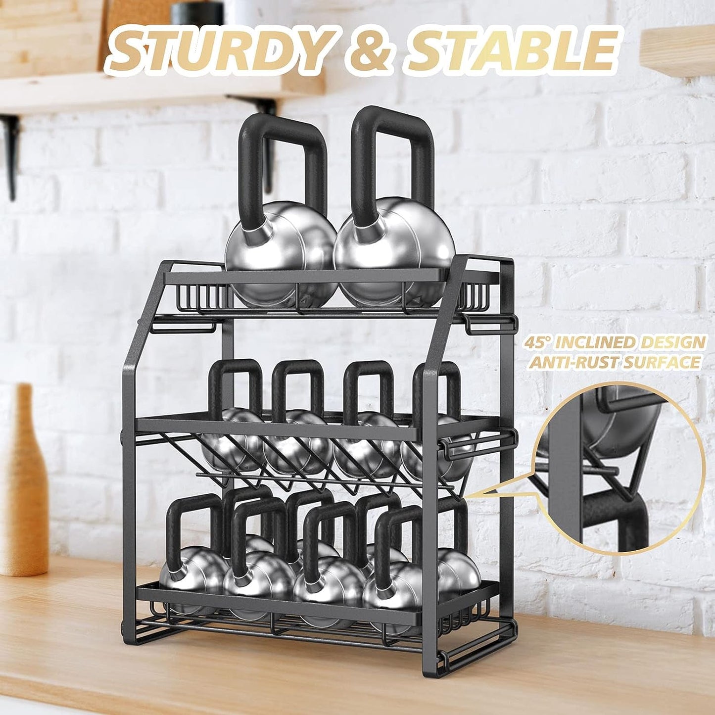 Organizing Rack - 3-Tier Countertop Organizer Shelf for Kitchen and Bathroom