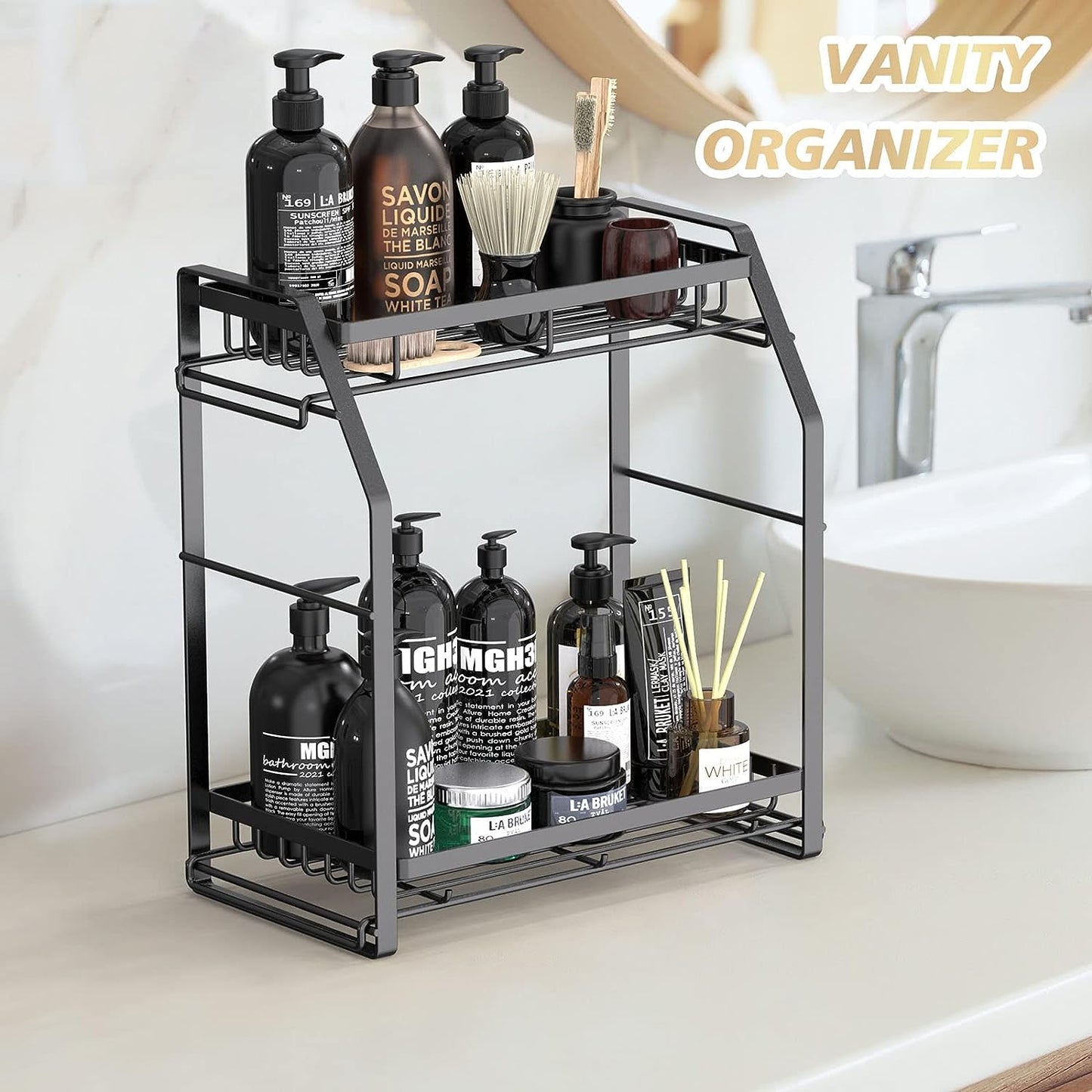 Organizing Rack - 3-Tier Countertop Organizer Shelf for Kitchen and Bathroom