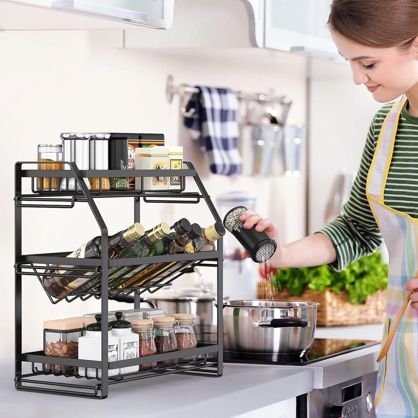 Organizing Rack - 3-Tier Countertop Organizer Shelf for Kitchen and Bathroom