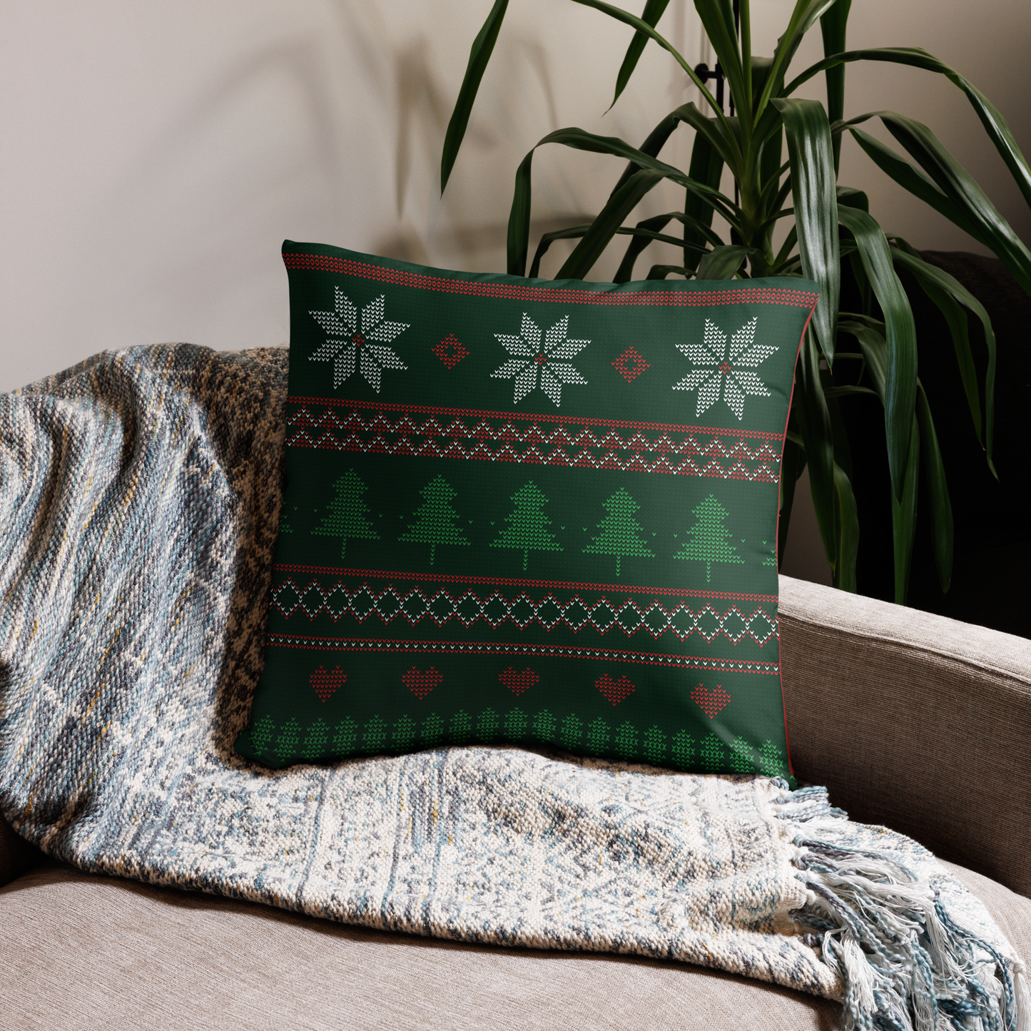 Festive Christmas Pillow - Holiday Pillow Case